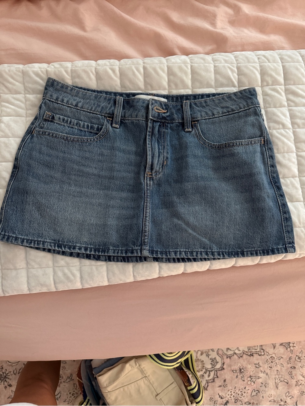 Hollister Medium Blue Denim Mini Skirt